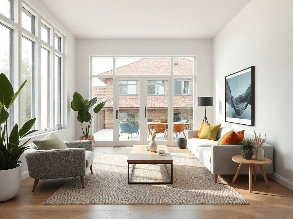 Interior design visualizer result — modern living room redesigned from a photo